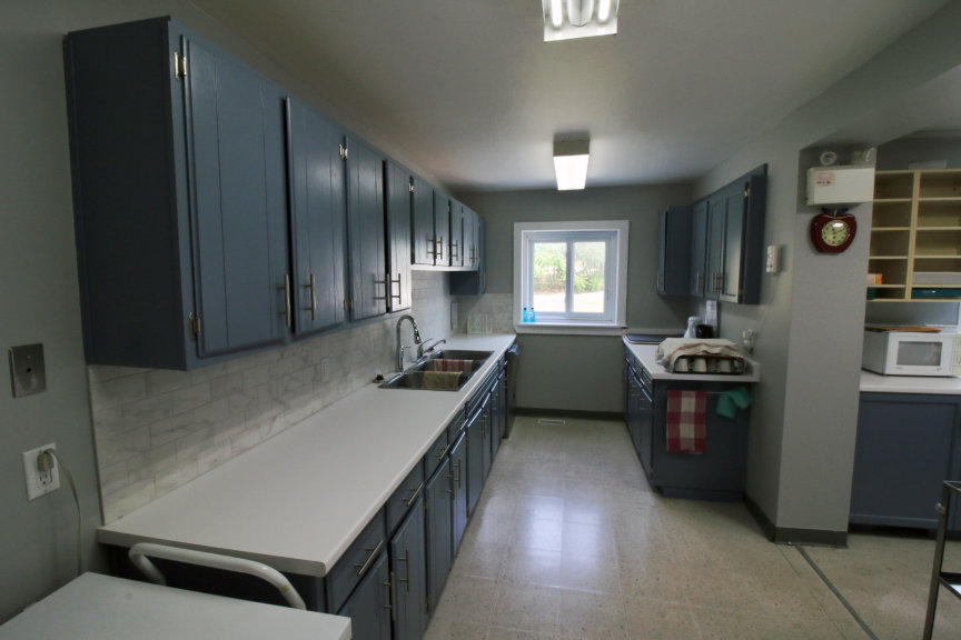 View from door looking to dishwasher corner